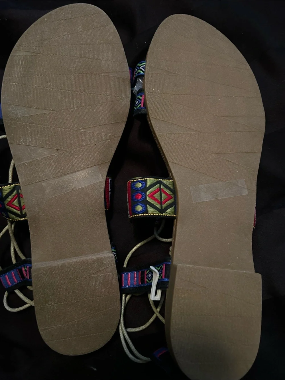 Refresh Multicolor Embroidered Lace-Up Women's Sandals Tribal Print Sandals